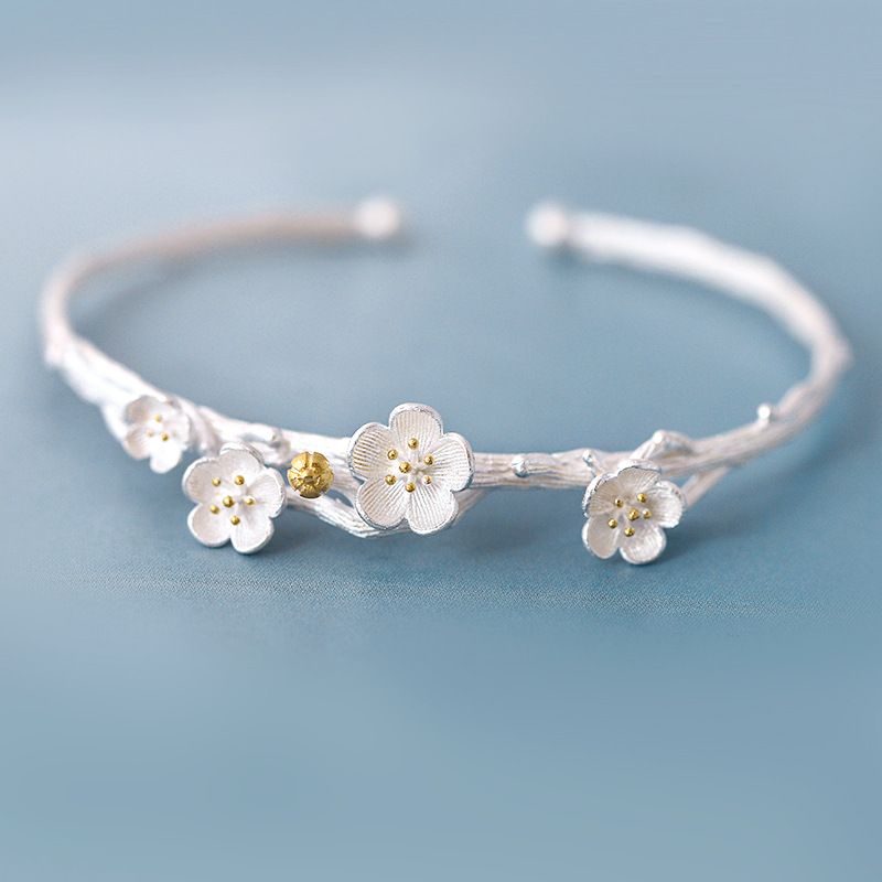 Fashion Flower Metal Silver Plated Women's Rings Earrings Necklace