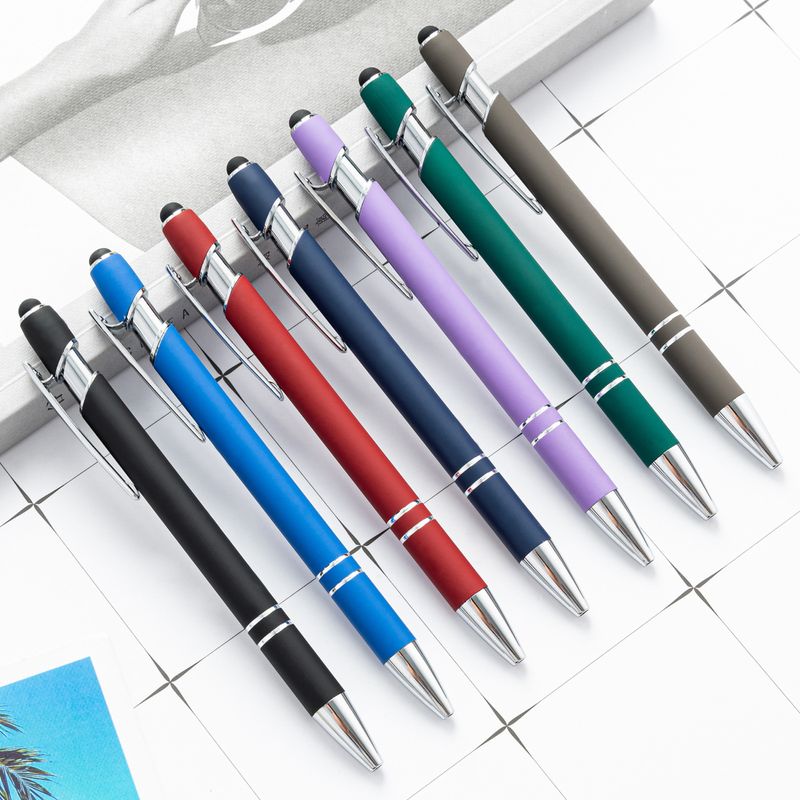Metal Pressing Pen Aluminum Rod Pen Meiji Pen Capacitor Touch Ball Pen Handwriting Touchscreen Stylus Printing Logo Gift Pen