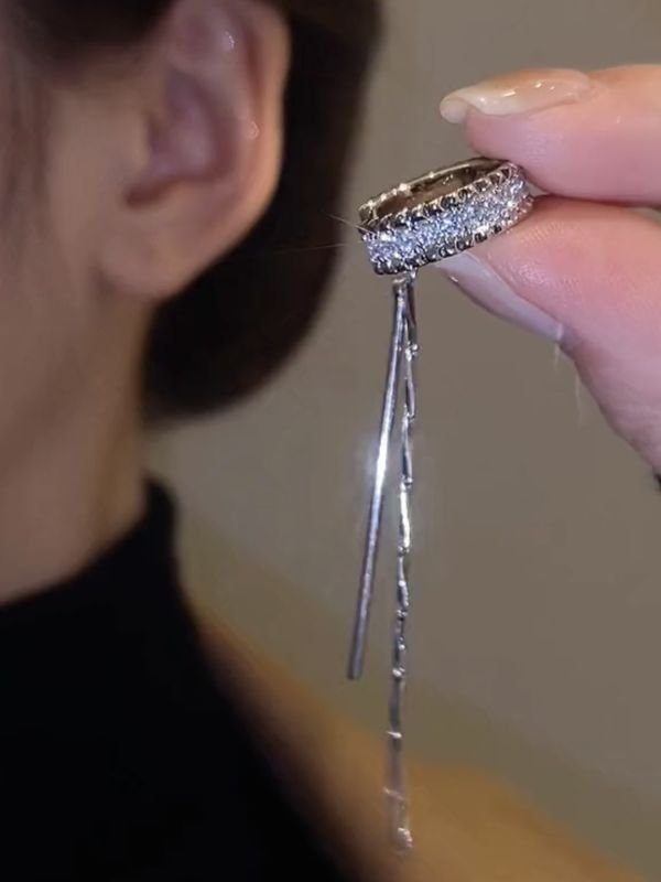 1 Pièce Mode Géométrique Alliage Incruster Zircon Femmes Boucles D'oreilles