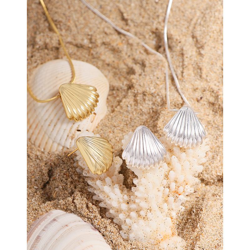 1 Piece Fashion Shell Sterling Silver Plating Pendant Necklace