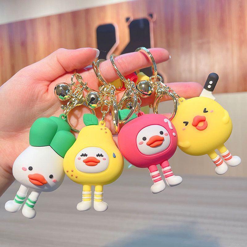 1 Piece Cute Letter Duck Pvc Women's Bag Pendant Keychain