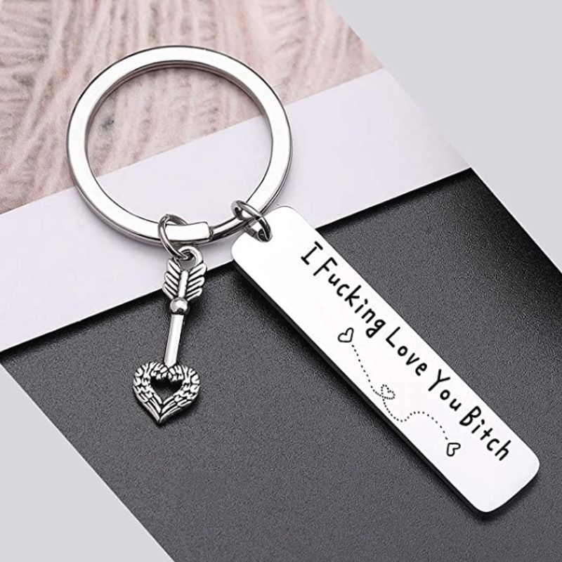 1 Piece Simple Style Letter Stainless Steel Plating Unisex Bag Pendant Keychain