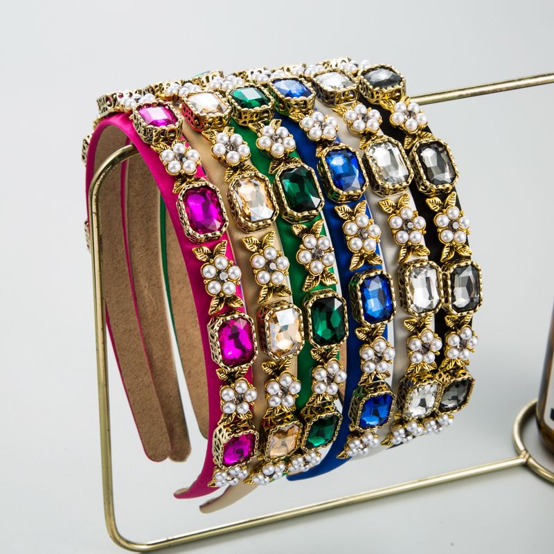 ¡nuevo! Diadema De Perlas De Diamantes De Imitación Retro De Corea Para Mujer, Accesorios Para Cabello Con Bordes Finos