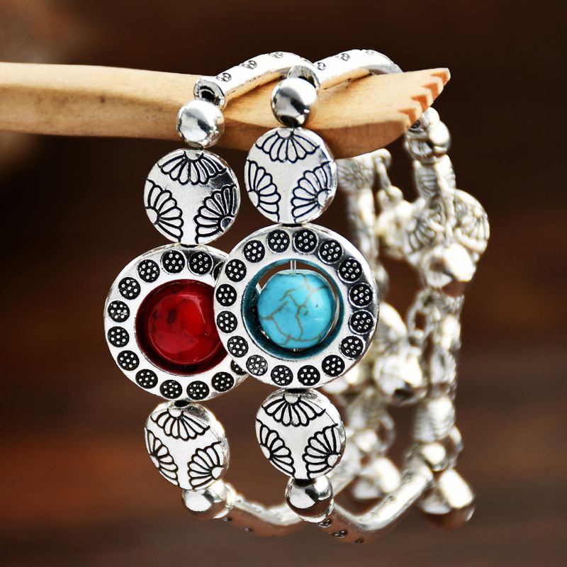 1 Stück Ethnischer Stil Glocke Legierung Türkis Überzug Frau Armbänder