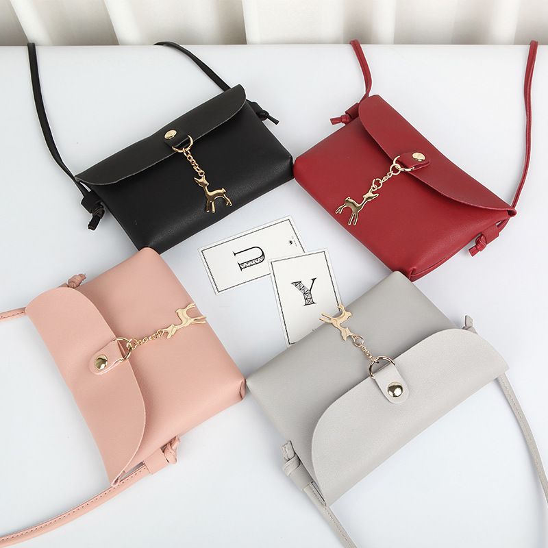 Women's Small Summer Pu Leather Basic Square Bag