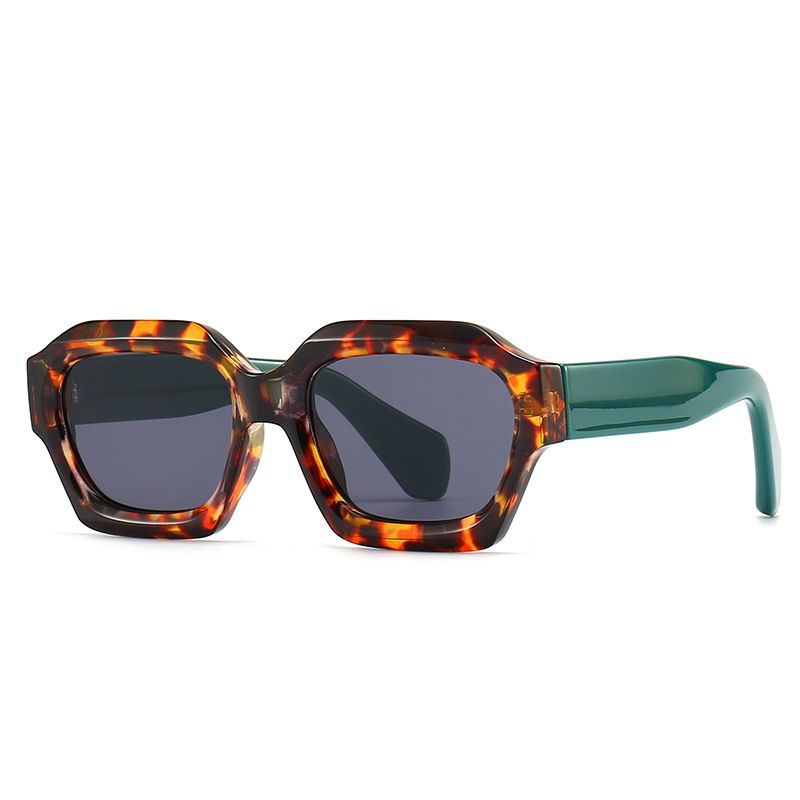 Fashion Leopard Pc Round Frame Patchwork Full Frame Women's Sunglasses