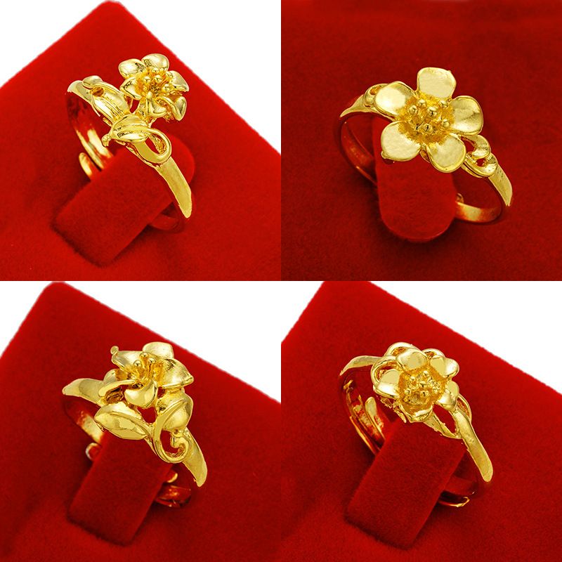 Fashion Flower Brass Plating Open Ring