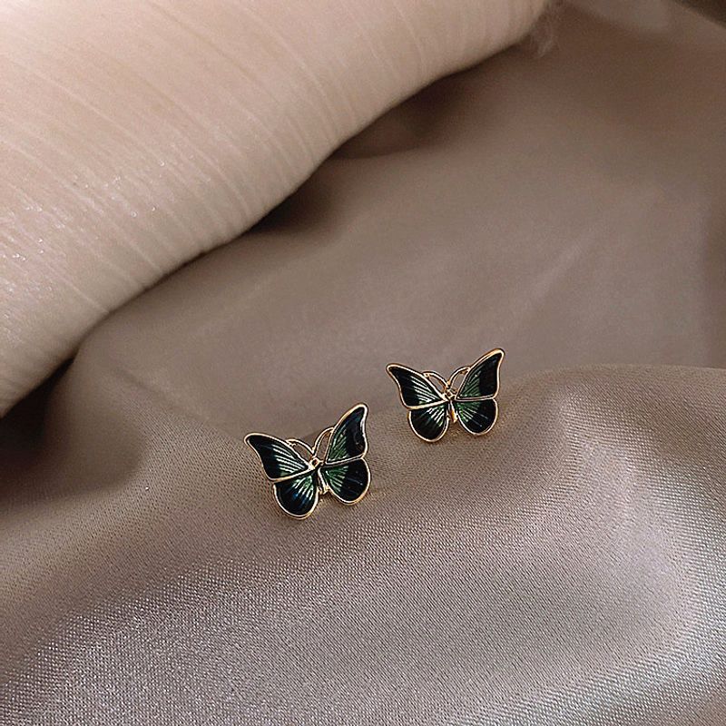 1 Paar Mode Schmetterling Legierung Emaille Überzug Frau Ohrstecker
