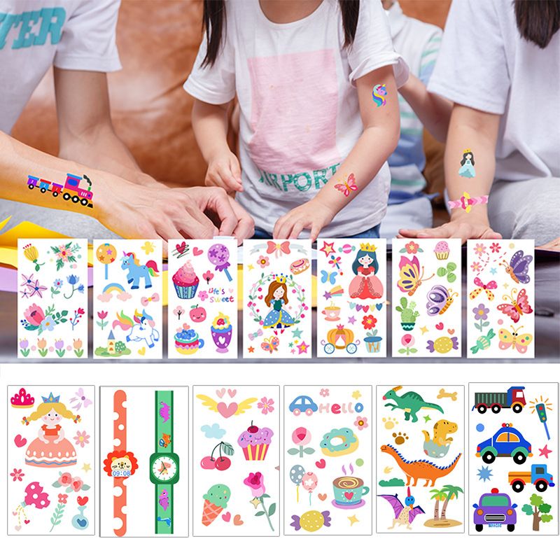 Ins Style Fresh Children's Cartoon Tattoo Stickers Set Waterproof Cute Watch Arm Face Stickers Wholesale