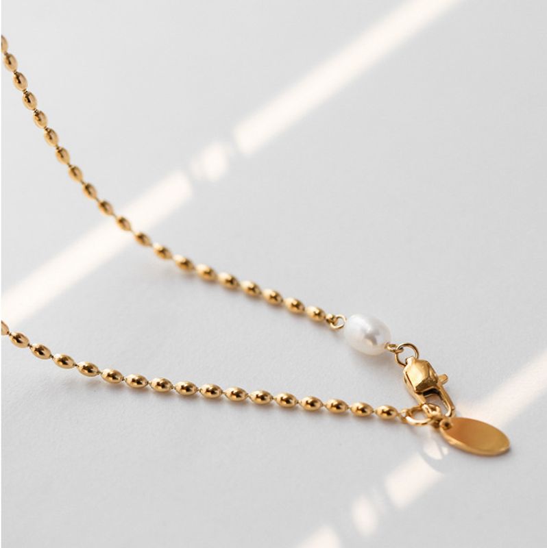 Fashion Water Droplets Titanium Steel Plating Gold Plated Pendant Necklace