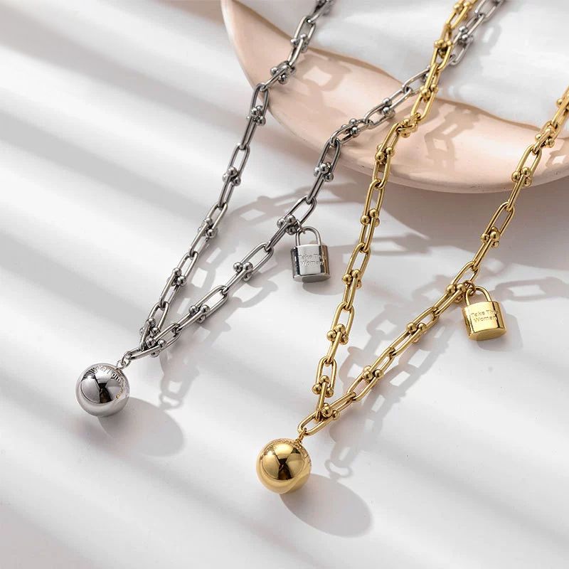 1 Piece Fashion Bell Titanium Steel Plating Pendant Necklace