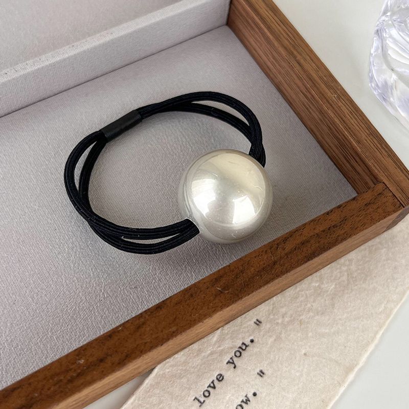 Fashion Round Imitation Pearl Cloth Hair Tie 1 Piece