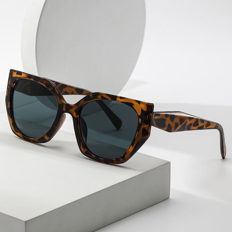 Einfacher Stil Leopard Ac Quadrat Patchwork Vollbild Sonnenbrille Der Frauen