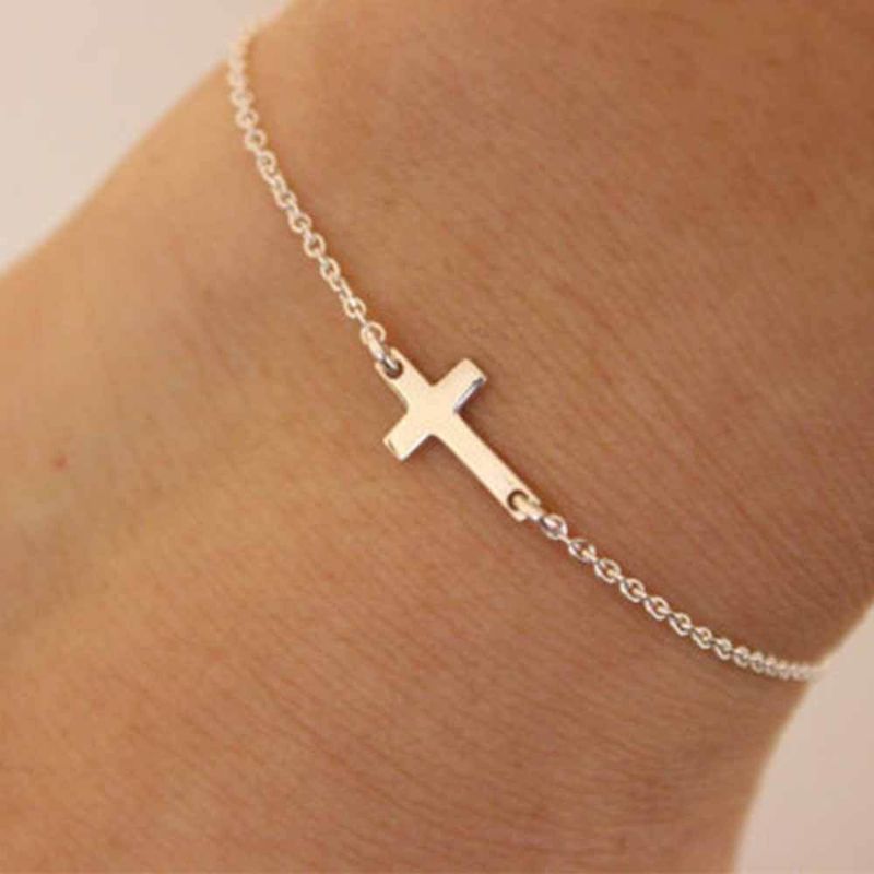 1 Piece Simple Style Cross Alloy Plating Women's Bracelets