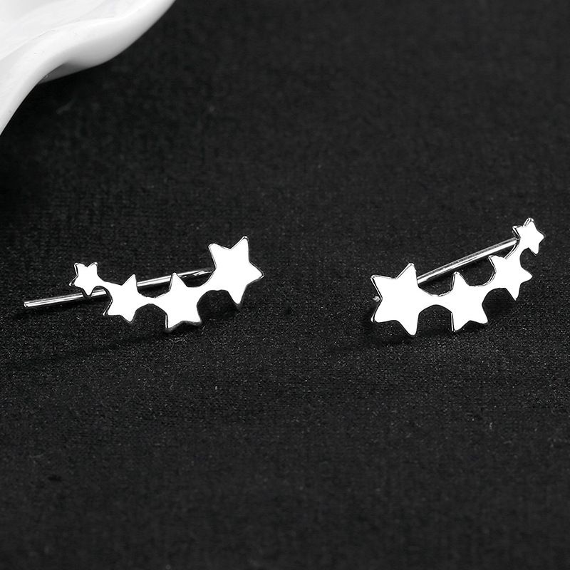 1 Paire Style Simple Star Le Cuivre Placage Boucles D'oreilles