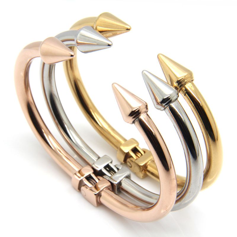1 Piece Fashion Solid Color Stainless Steel Bangle