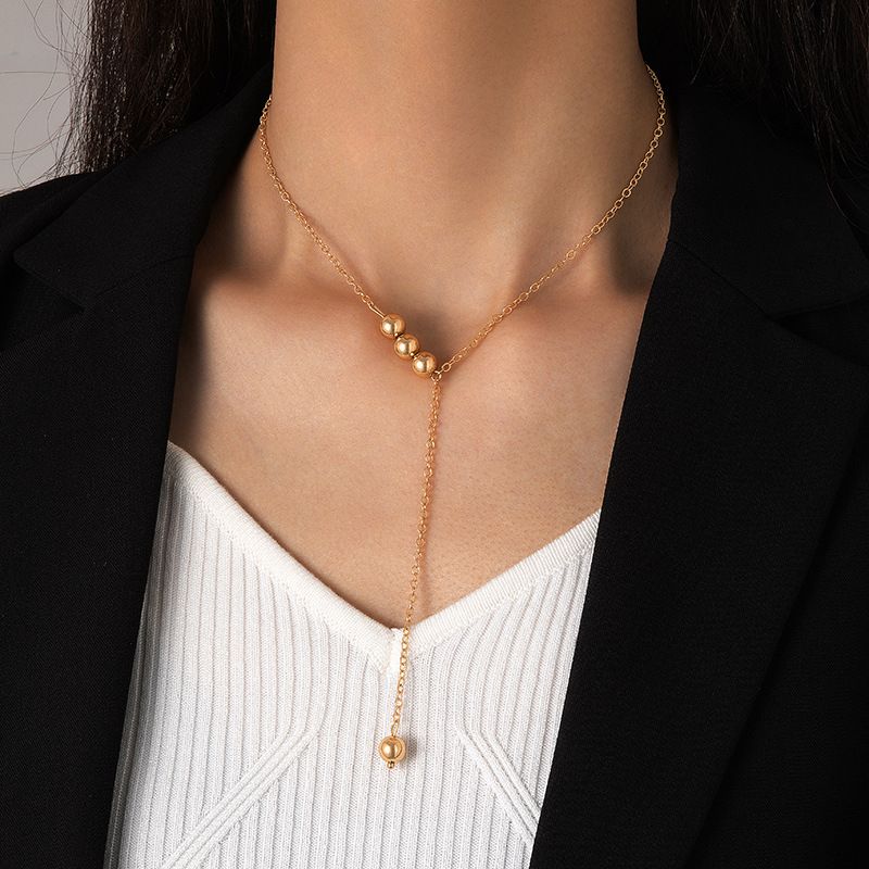 1 Piece Casual Solid Color Alloy Plating Gold Plated Women's Pendant Necklace