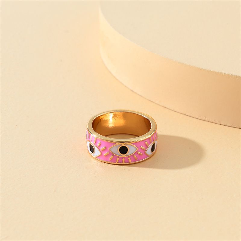 Simple Style Eye Alloy Enamel Women's Rings