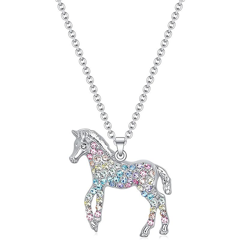 1 Piece Simple Style Horse Alloy Inlay Rhinestones Women's Pendant Necklace