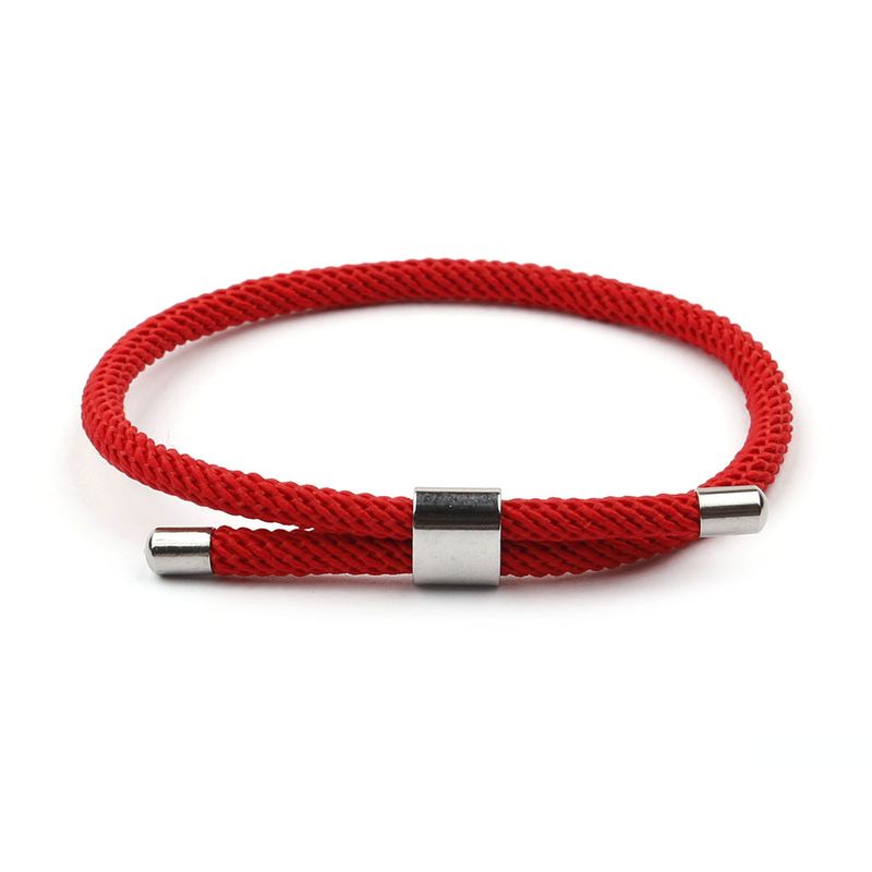 1 Piece Simple Style Solid Color Rope Titanium Steel Unisex Bracelets
