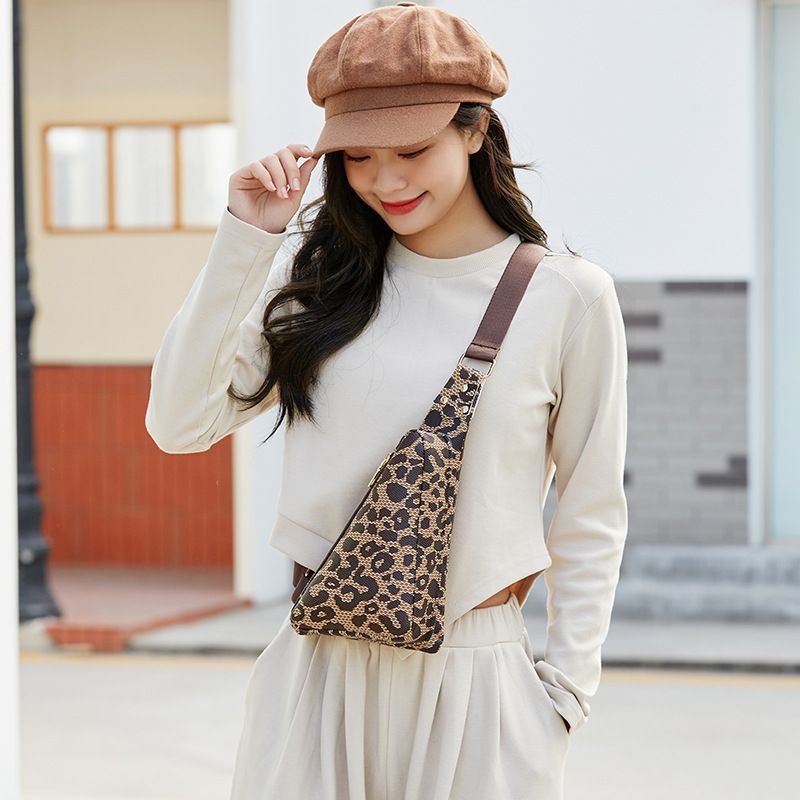 Frau Mode Leopard Pu-leder Taille Taschen