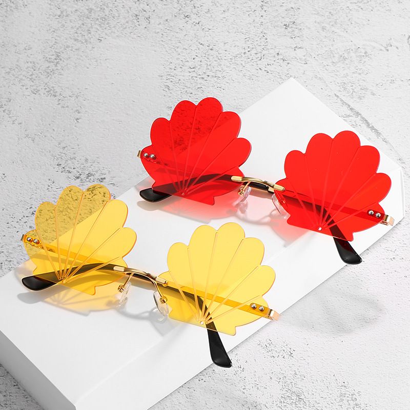 Fashion Shell Pc Special-shaped Mirror Frameless Women's Sunglasses