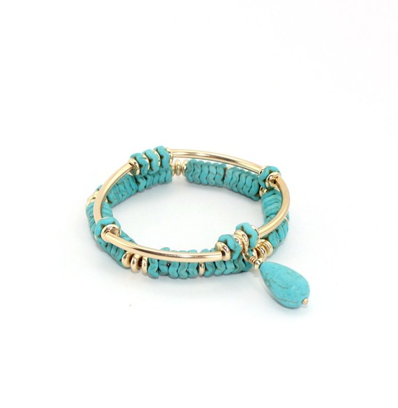 1 Piece Ethnic Style Geometric Turquoise Copper Plating Bracelets