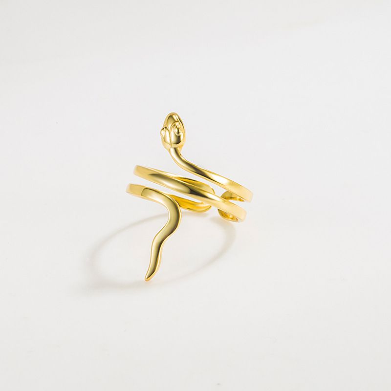 Simple Style Snake Sterling Silver Plating Open Ring