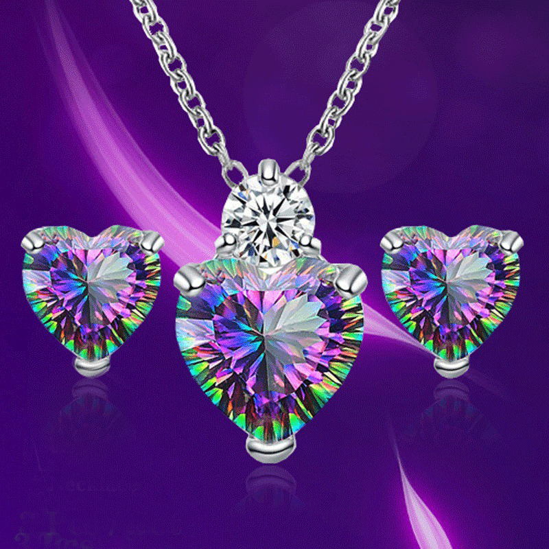 1 Set Simple Style Heart Shape Alloy Inlay Zircon Women's Jewelry Set