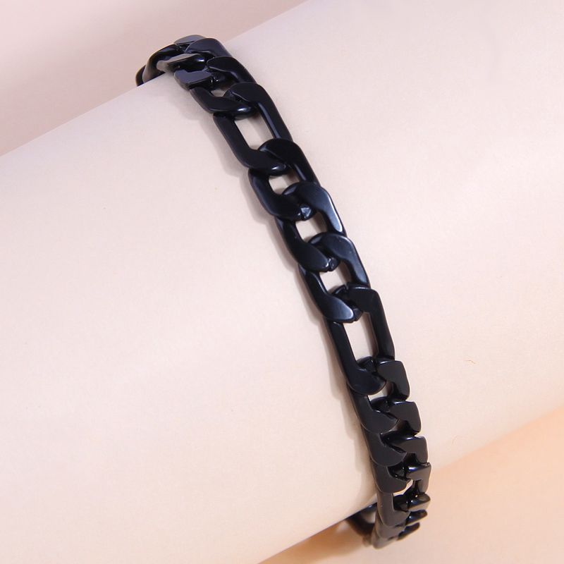 Bracelet Pour Hommes De Tempérament De Chaîne En Métal Noir D'acier Inoxydable Simple De Mode