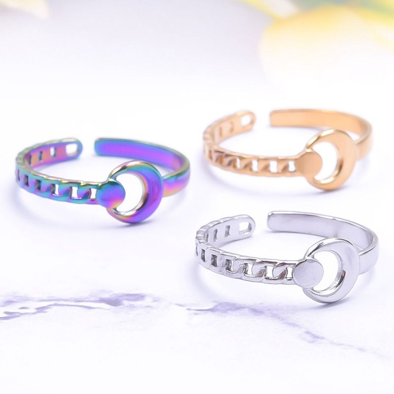 1 Piece Lady Moon Metal Wholesale Open Ring