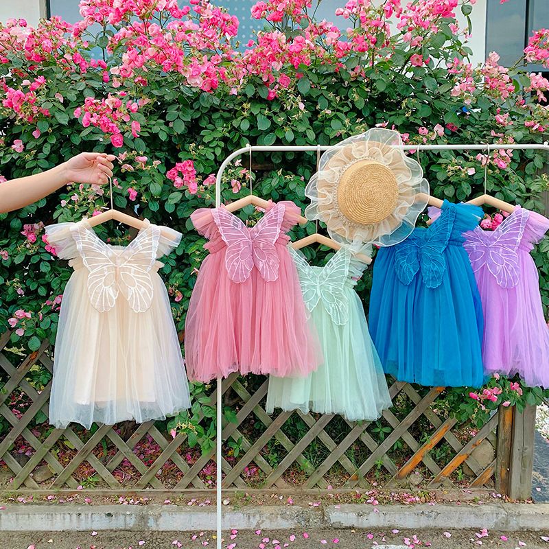 Princess Butterfly Spandex Girls Dresses