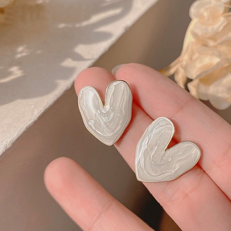 Wholesale Jewelry 1 Pair Sweet Heart Shape Alloy Ear Studs