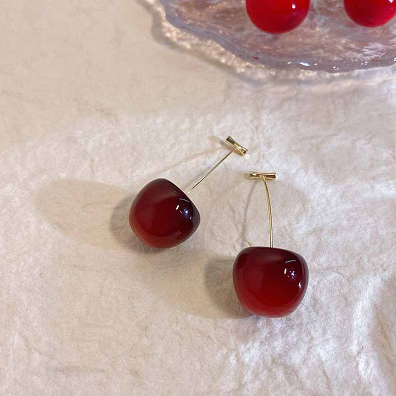 Wholesale Jewelry 1 Pair Sweet Cherry Alloy Earrings