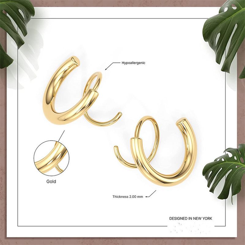 1 Pair Simple Style The Answer Plating Stainless Steel Gold Plated Earrings