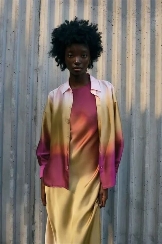 Women's Blouse Blouse Long Sleeve Blouses Printing Fashion Streetwear Tie Dye