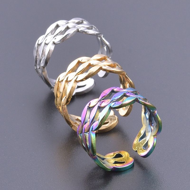 Wholesale 1 Piece Simple Style Solid Color Titanium Steel Rings