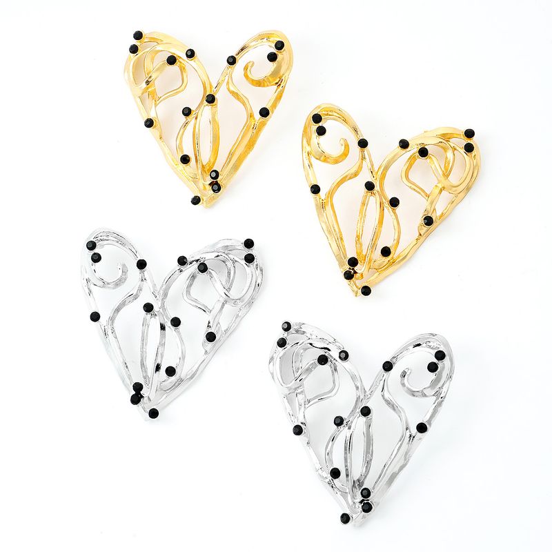 Wholesale Jewelry 1 Pair Artistic Heart Shape Alloy Artificial Diamond Ear Studs