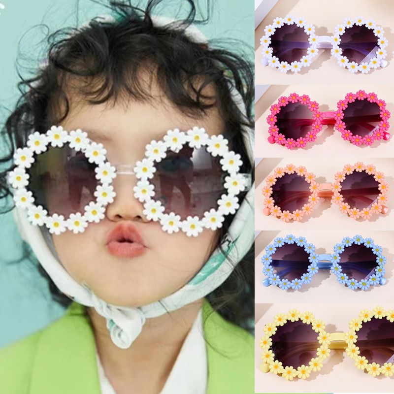 Vacation Flower Ac Round Frame Full Frame Kids Sunglasses