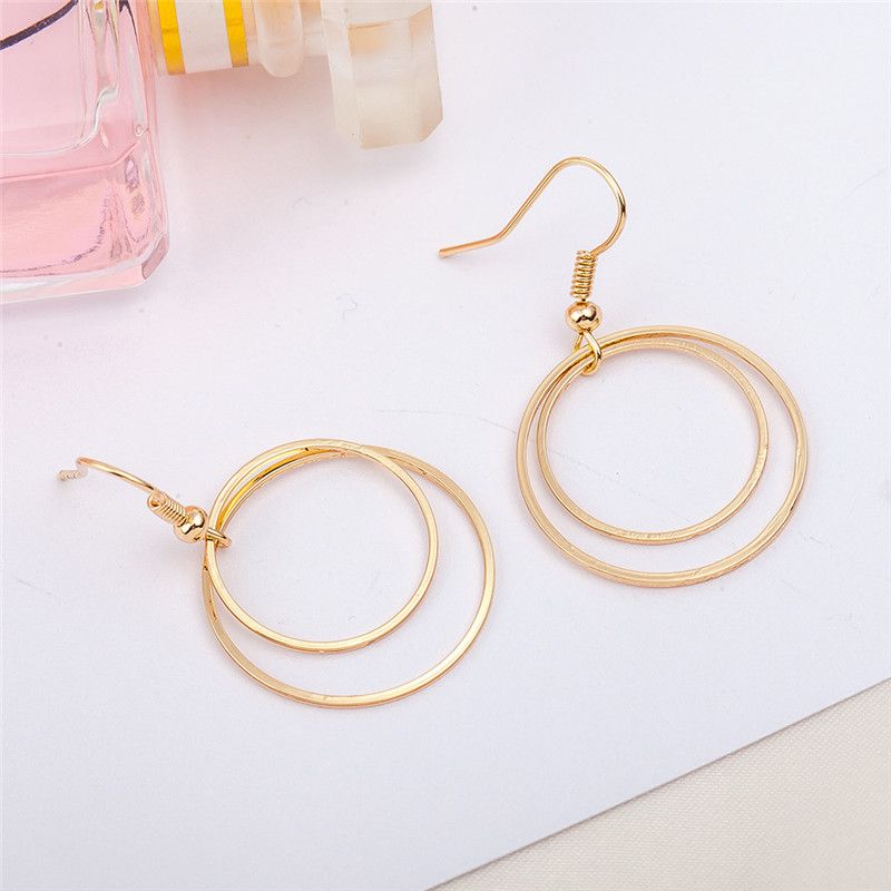 1 Pair Basic Circle Copper Plating Gold Plated Silver Plated Drop Earrings