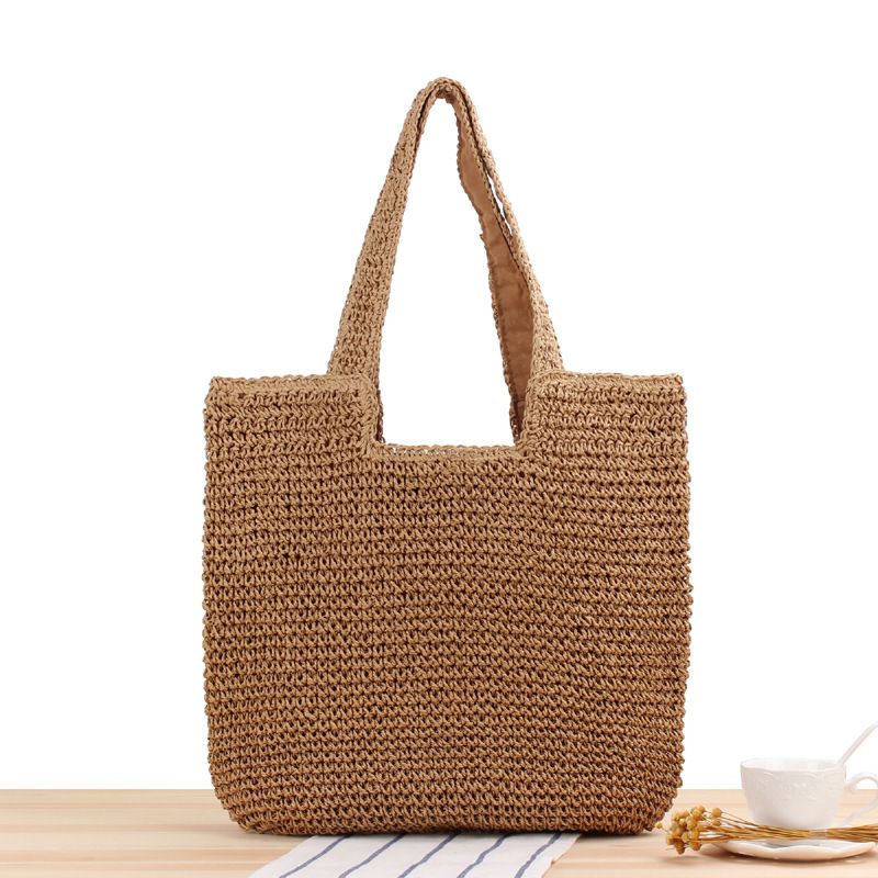 Women's Large Spring&summer Polyester Vacation Straw Bag