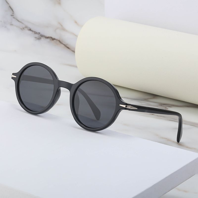 Casual Solid Color Tac Round Frame Full Frame Men's Sunglasses