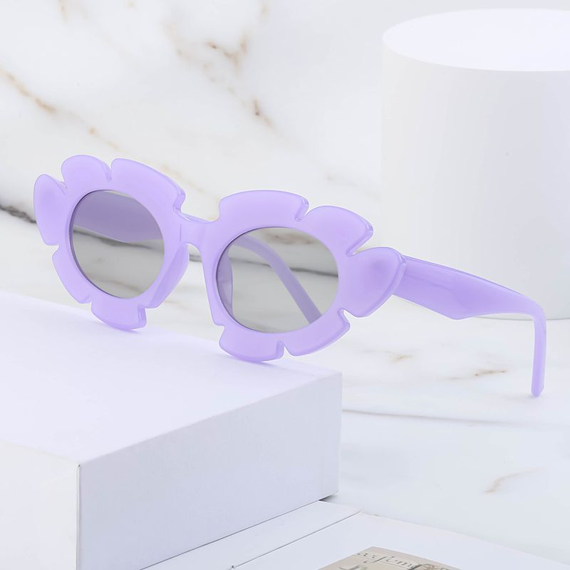 Casual Gracioso Color Sólido Ordenador Personal Espejo De Forma Especial Fotograma Completo Gafas De Sol Mujer