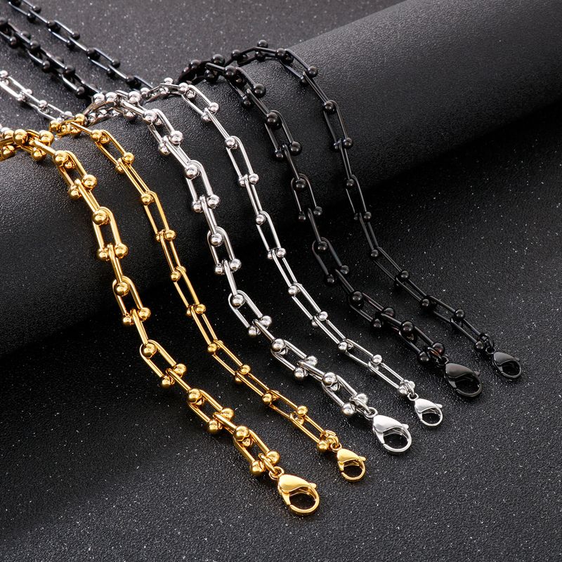 1 Piece Fashion Solid Color Titanium Steel Plating Hollow Out 18k Gold Plated Unisex Necklace