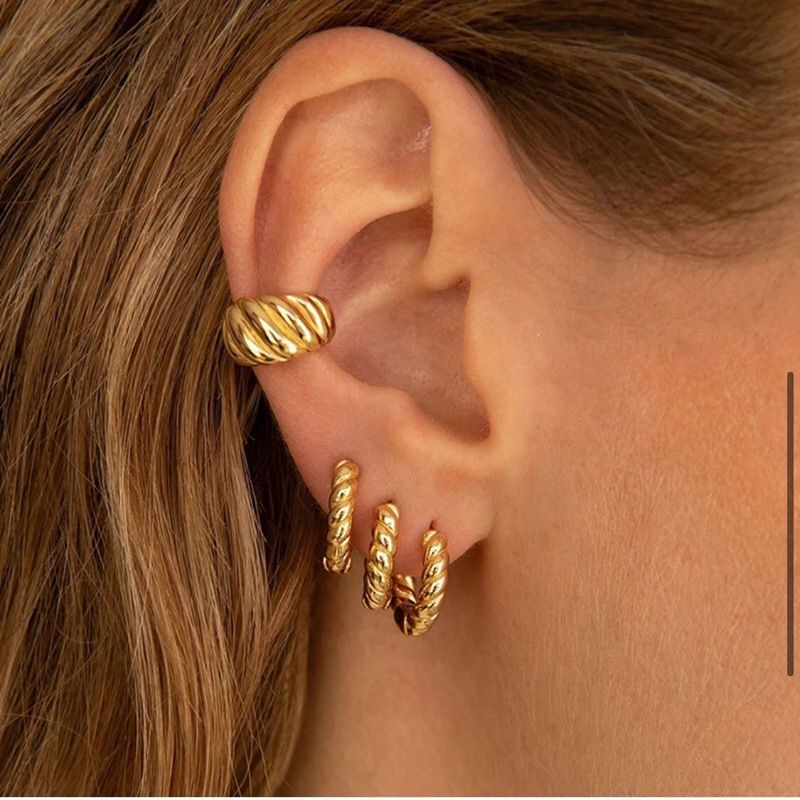 1 Pair Fashion Twist Alloy Plating 18k Gold Plated Women's Earrings