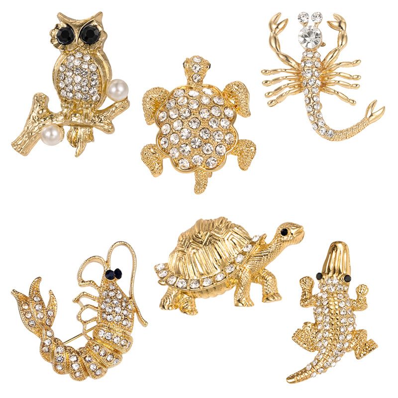 Style Simple Animal Alliage Incruster Strass Perle Unisexe Broches