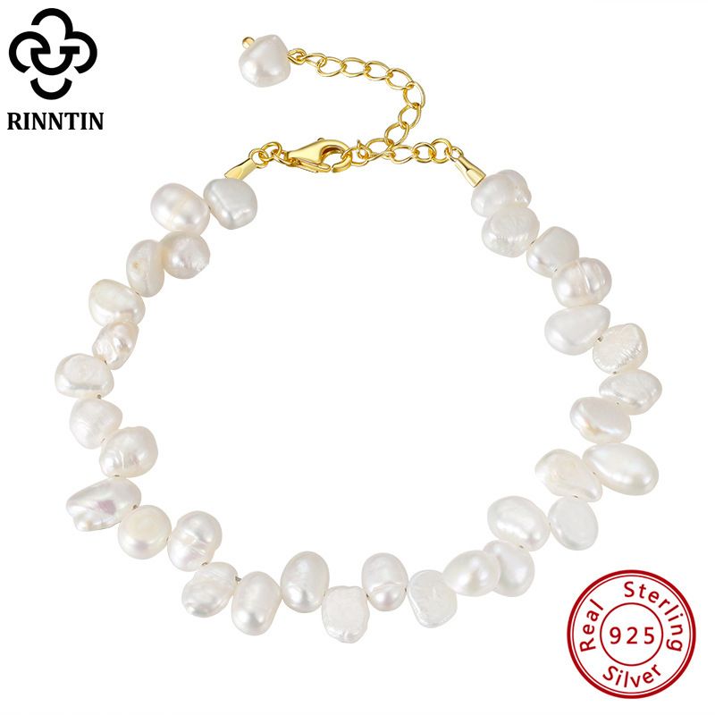 1 Piece Simple Style Geometric Sterling Silver Pearl Plating Bracelets