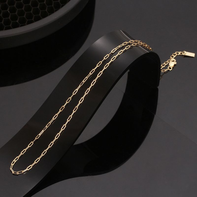 Einfacher Stil Geometrisch Sterling Silber Überzug 14 Karat Vergoldet Halskette