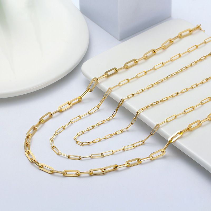 Einfacher Stil Geometrisch Sterling Silber Überzug 14 Karat Vergoldet Halskette