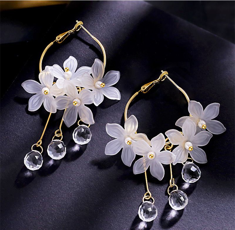 Wholesale Jewelry 1 Pair Exaggerated Flower Alloy Drop Earrings